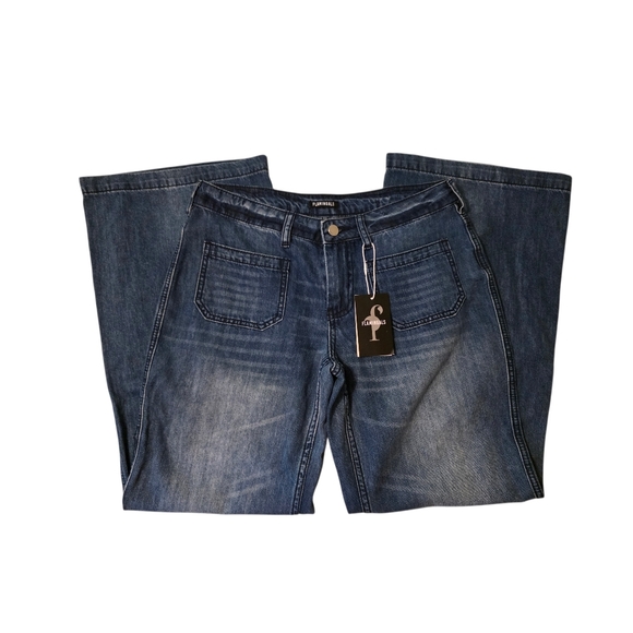 Flamingals Denim - Flamingals Jeans Women’s Medium Curvy Fit Dark Wash Stretch Denim NWT